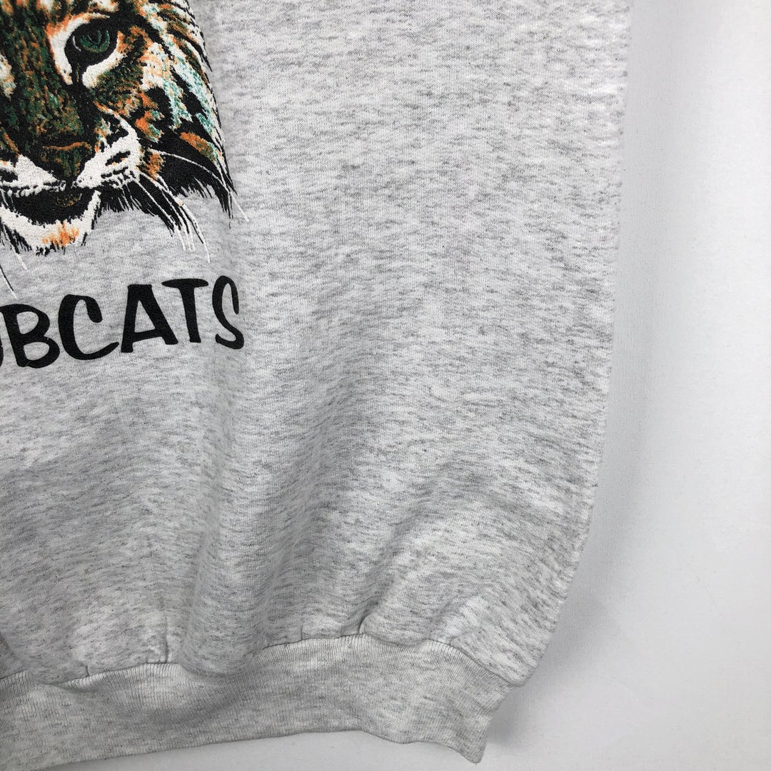 90s-00'S Hanes COMFORTBLEND Cat Pattern 3-Piece College Sweatshirt (Men's Size S) cotton gray type Vintage Second Hand