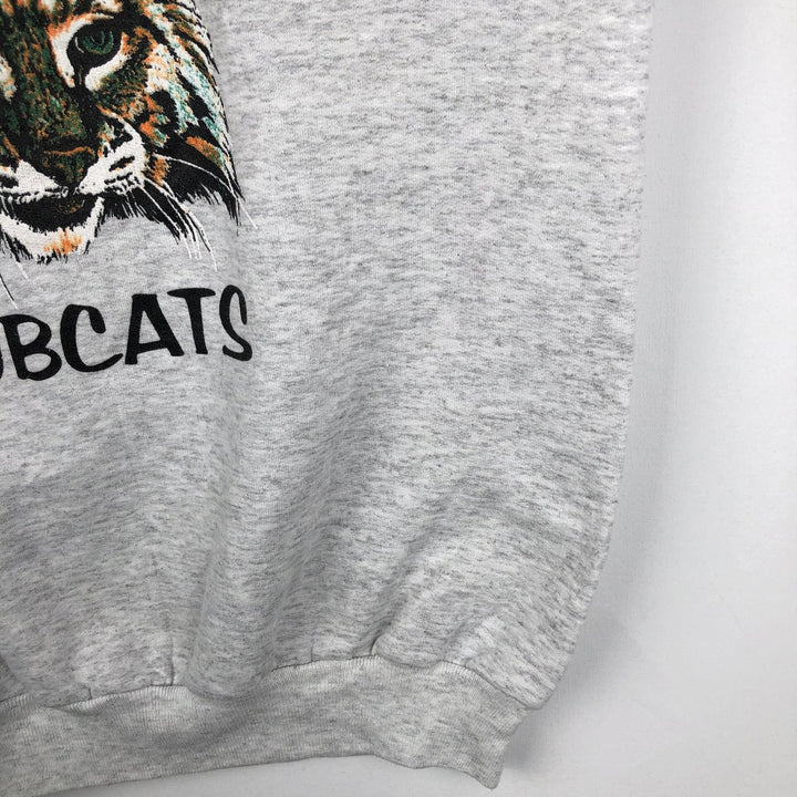 90s-00'S Hanes COMFORTBLEND Cat Pattern 3-Piece College Sweatshirt (Men's Size S) cotton gray type Vintage Second Hand