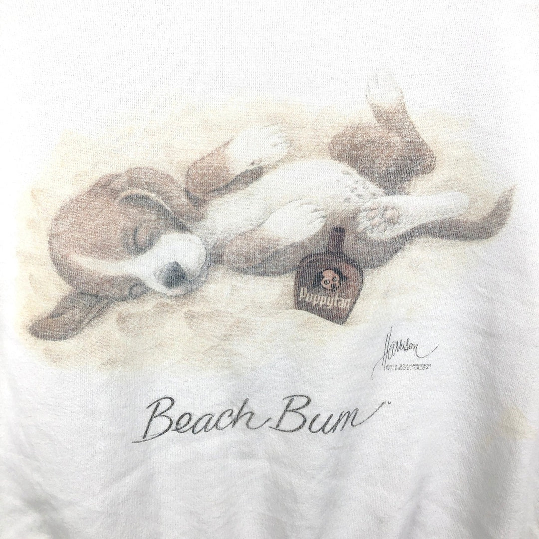 90'S Delta (DELTA) Dog Print Sweatshirt, Men's Size L (approx.), Vintage cotton white type Vintage Second Hand