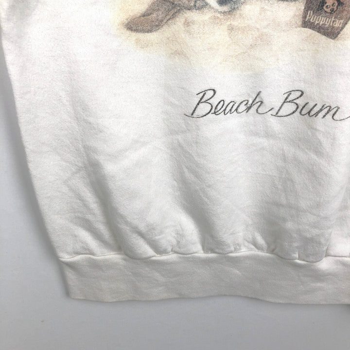 90'S Delta (DELTA) Dog Print Sweatshirt, Men's Size L (approx.), Vintage cotton white type Vintage Second Hand