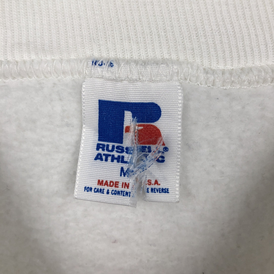 90'S Russell plain blank sweatshirt, sweatshirt, made in USA, men's size M, vintage polyester white type Vintage Second Hand