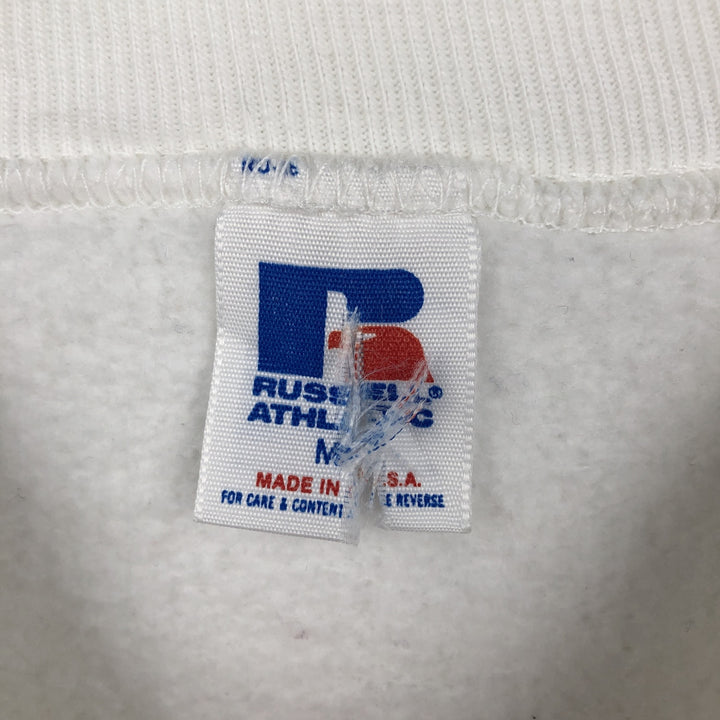 90'S Russell plain blank sweatshirt, sweatshirt, made in USA, men's size M, vintage polyester white type Vintage Second Hand