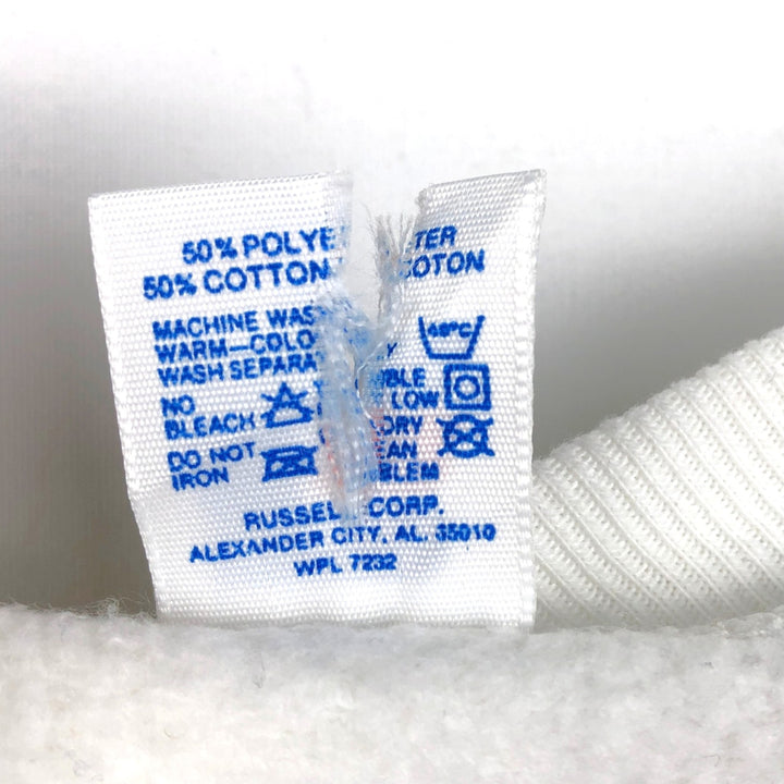 90'S Russell plain blank sweatshirt, sweatshirt, made in USA, men's size M, vintage polyester white type Vintage Second Hand