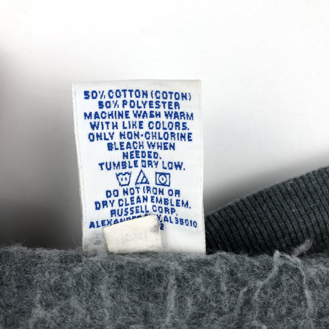 90'S Russell plain blank sweatshirt, men's M size, vintage cotton Charcoal Vintage Second Hand