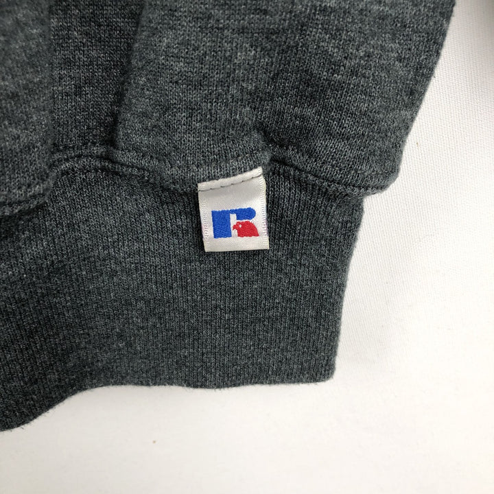 90'S Russell plain blank sweatshirt, men's M size, vintage cotton Charcoal Vintage Second Hand