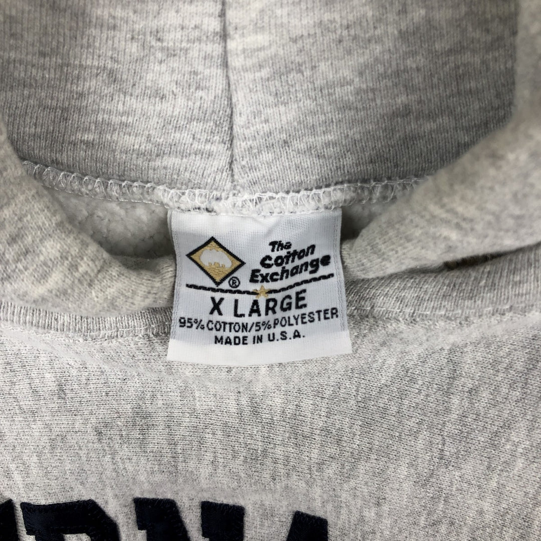 90'S The Cotton Exchange College Sweatshirt Pullover Hoodie, Made in USA, Men's XL equivalent, Vintage cotton gray type Vintage Second Hand