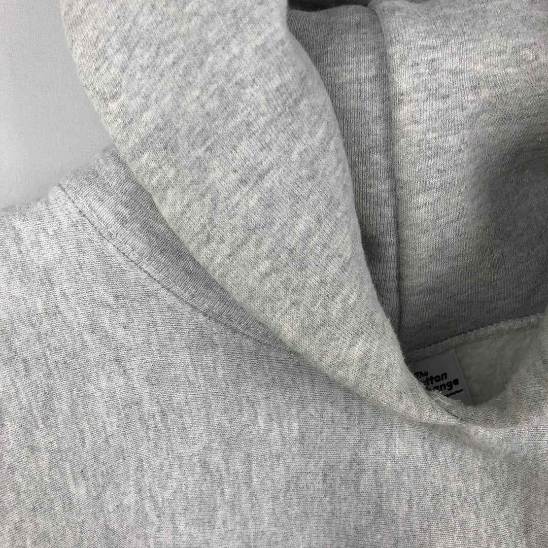 90'S The Cotton Exchange College Sweatshirt Pullover Hoodie, Made in USA, Men's XL equivalent, Vintage cotton gray type Vintage Second Hand