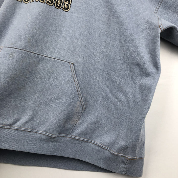 Harley-Davidson Advertising Sweatshirt Pullover Hoodie, Made in USA, Men's Size XXXL (equivalent), Double-Sided Print cotton Blue type light blue Vintage Second Hand