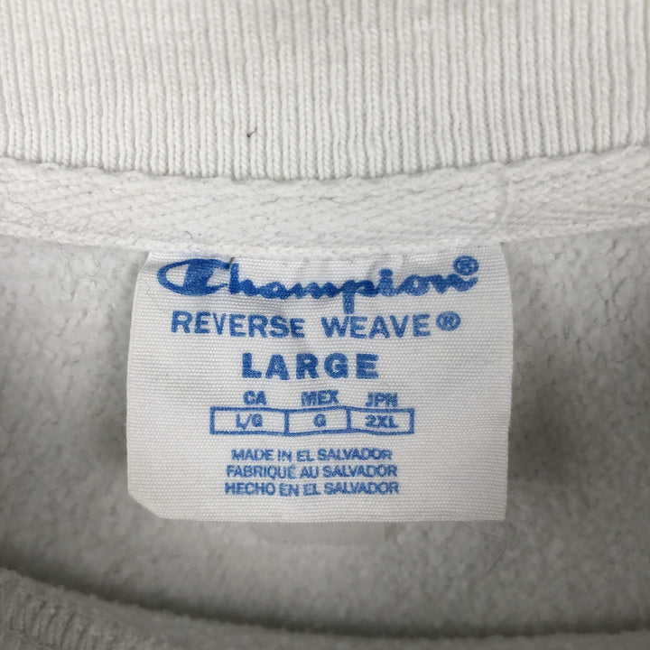 Champion Reverse Weave 3-Print College Sweatshirt, Men's Size L unclear pale white type Vintage Second Hand