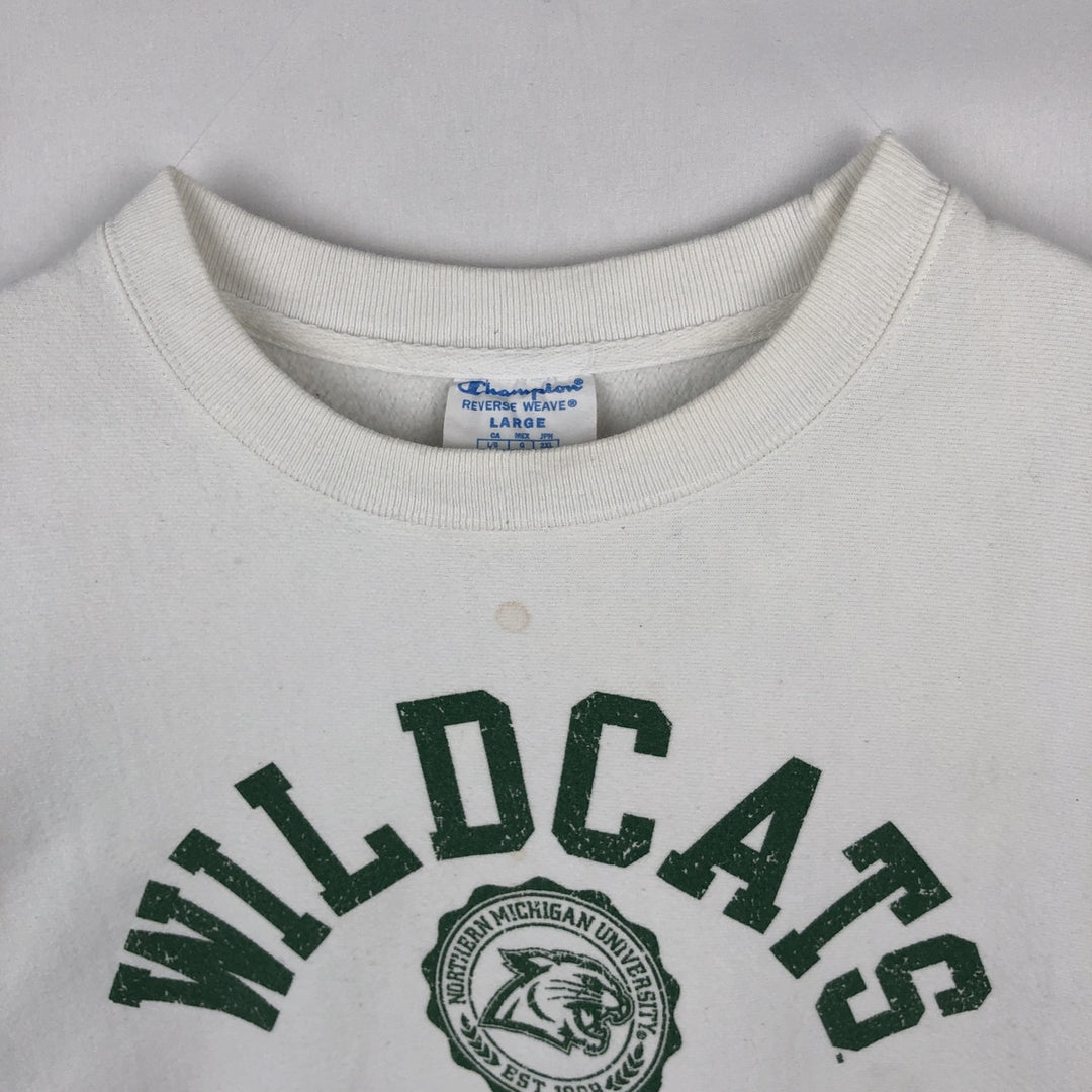 Champion Reverse Weave 3-Print College Sweatshirt, Men's Size L unclear pale white type Vintage Second Hand