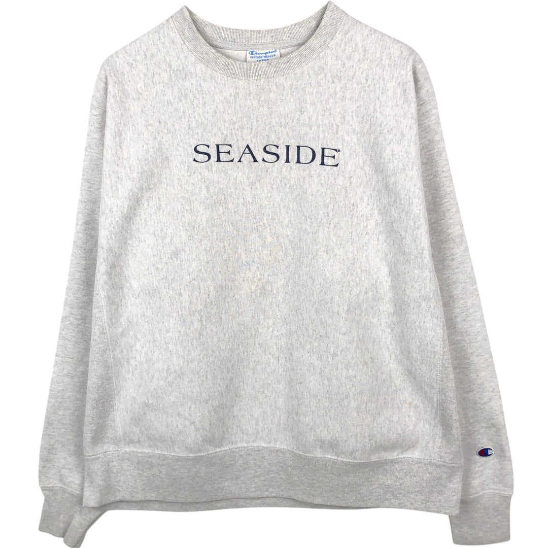 Champion REVERSE WEAVE Reverse Weave Printed Sweatshirt Trainer Men's L size cotton gray type Vintage Second Hand