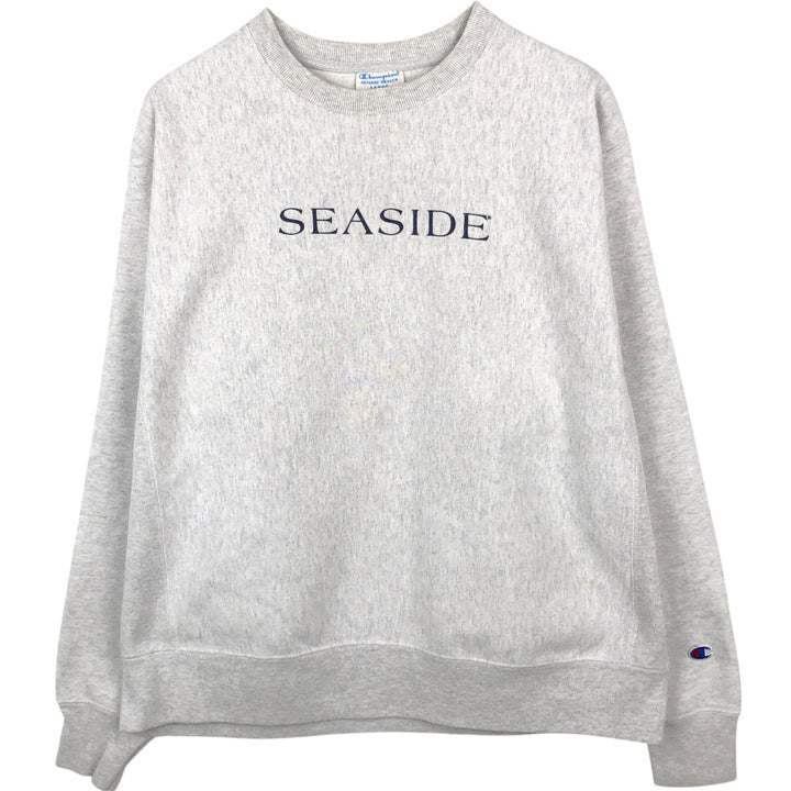Champion REVERSE WEAVE Reverse Weave Printed Sweatshirt Trainer Men's L size cotton gray type Vintage Second Hand