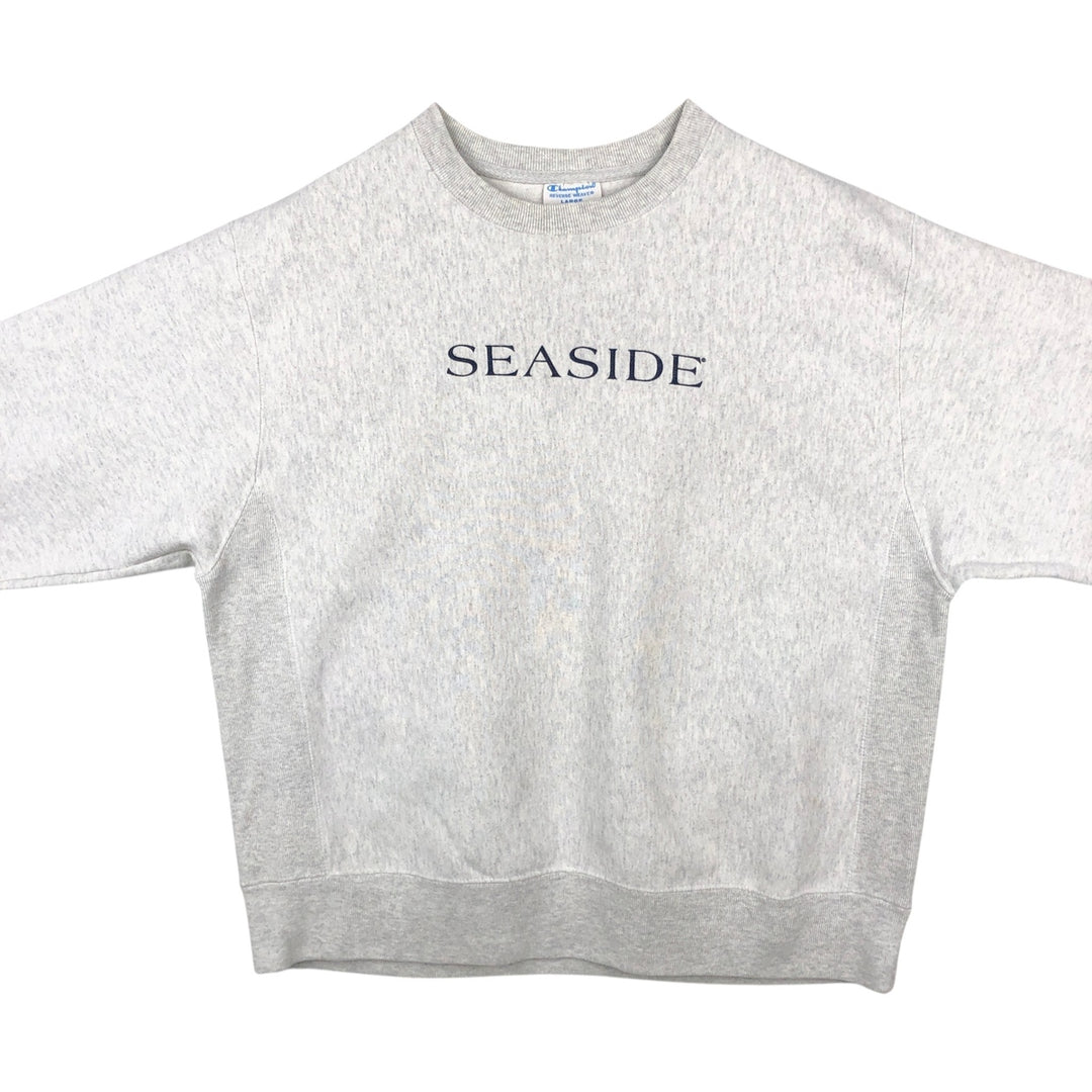 Champion REVERSE WEAVE Reverse Weave Printed Sweatshirt Trainer Men's L size cotton gray type Vintage Second Hand