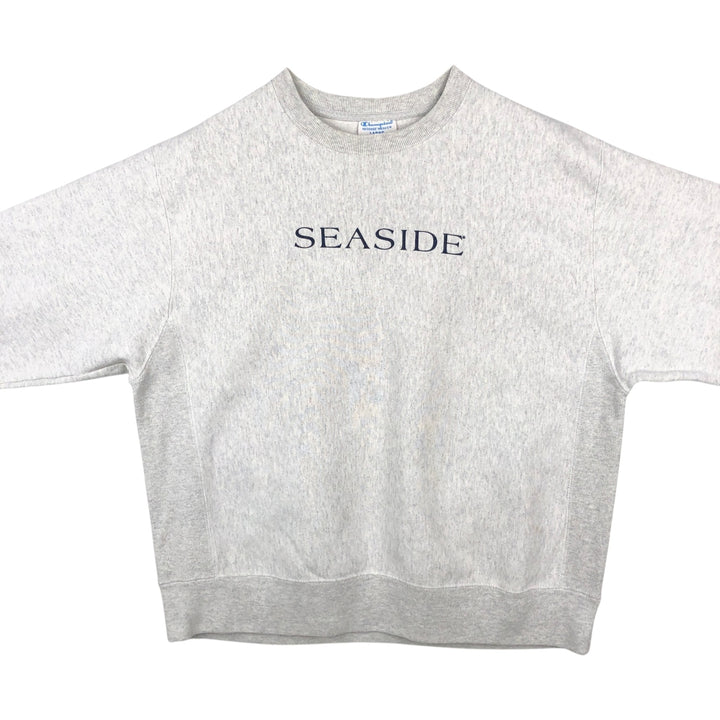 Champion REVERSE WEAVE Reverse Weave Printed Sweatshirt Trainer Men's L size cotton gray type Vintage Second Hand