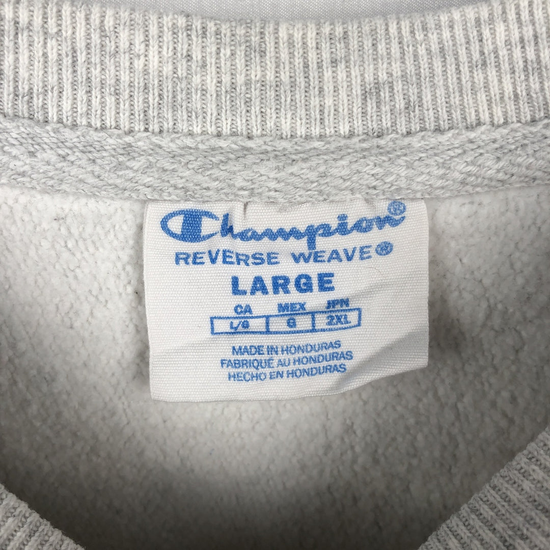 Champion REVERSE WEAVE Reverse Weave Printed Sweatshirt Trainer Men's L size cotton gray type Vintage Second Hand