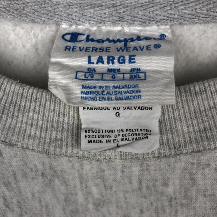 Champion REVERSE WEAVE Reverse Weave College Sweatshirt Trainer Men's L size cotton gray type Vintage Second Hand