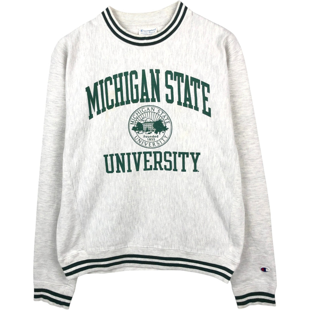 Champion Reverse Weave 3-Piece Print Michigan State University College Sweatshirt (Men's Size M) unclear gray type Vintage Second Hand