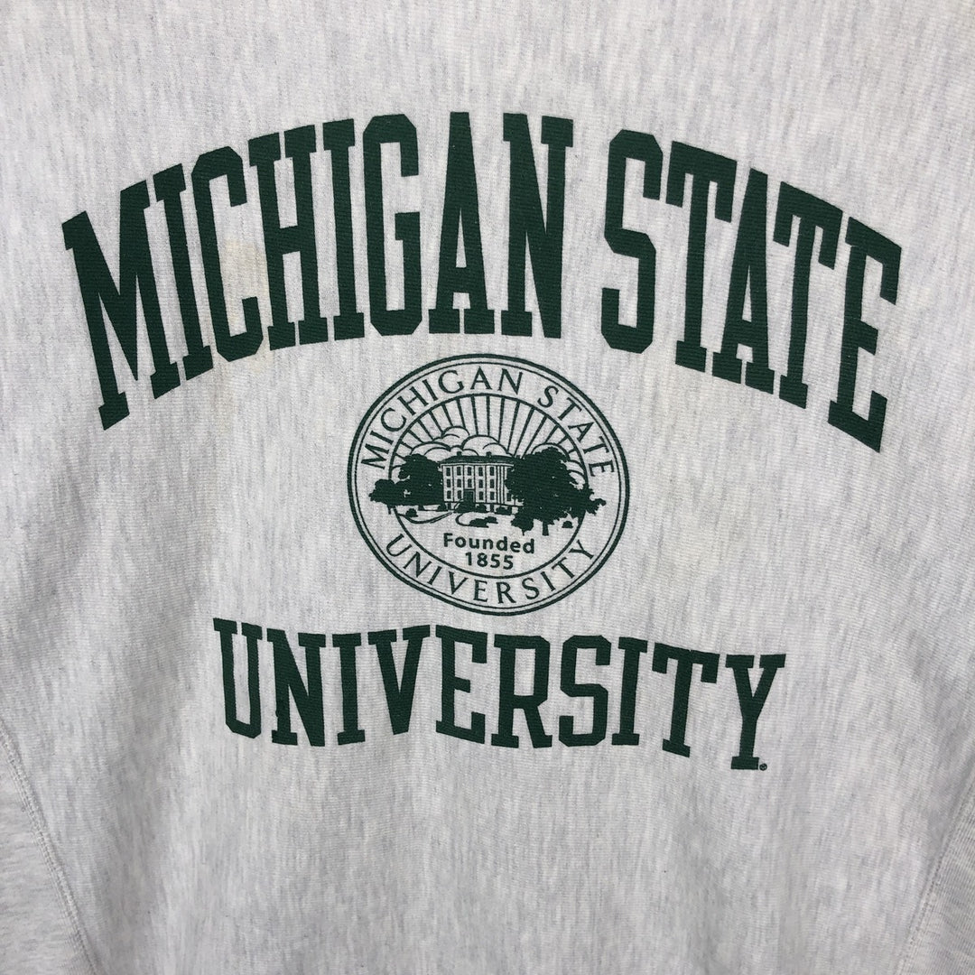 Champion Reverse Weave 3-Piece Print Michigan State University College Sweatshirt (Men's Size M) unclear gray type Vintage Second Hand
