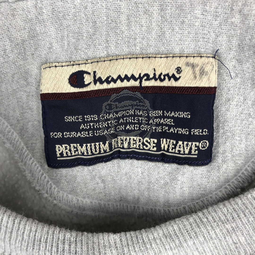 2000'S Champion Premium Reverse Weave Printed Sweatshirt, Men's Size Medium unclear gray type Vintage Second Hand