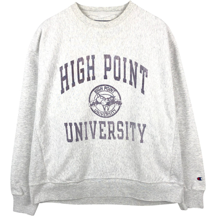2000'S Champion Original Reverse Weave Triple Print College Sweatshirt (Men's XL equivalent) cotton gray type Vintage Second Hand