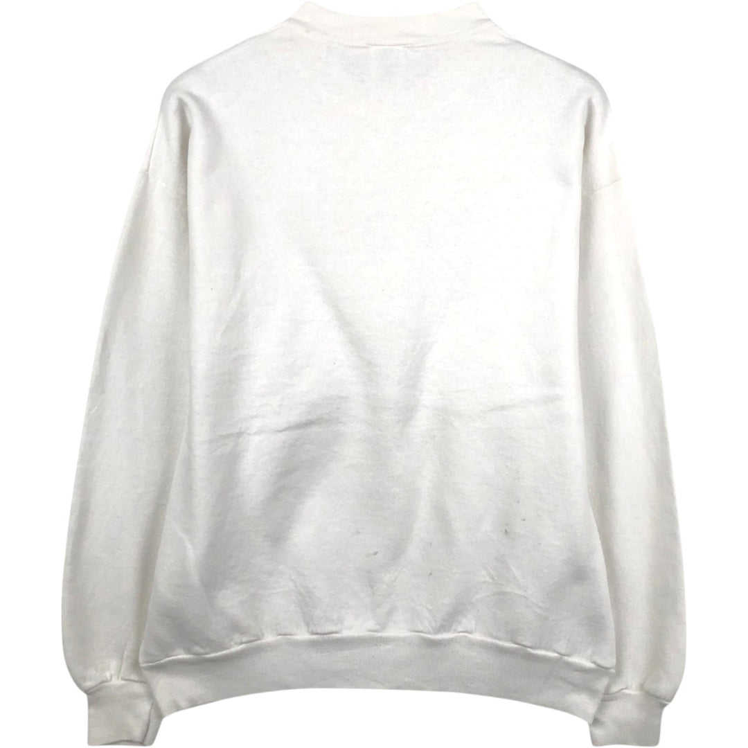 Vintage 90'S Jerzees printed sweatshirt, made in the USA, size L, men's cotton white type Vintage Second Hand