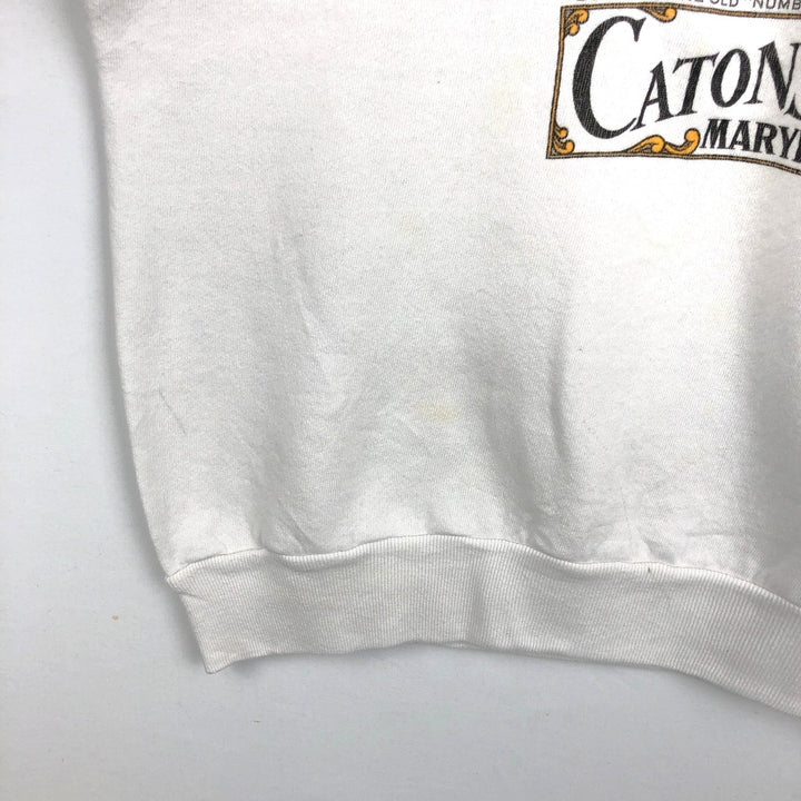Vintage 90'S Jerzees printed sweatshirt, made in the USA, size L, men's cotton white type Vintage Second Hand