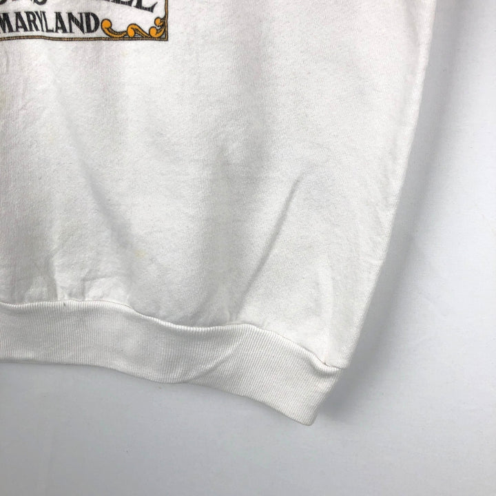Vintage 90'S Jerzees printed sweatshirt, made in the USA, size L, men's cotton white type Vintage Second Hand