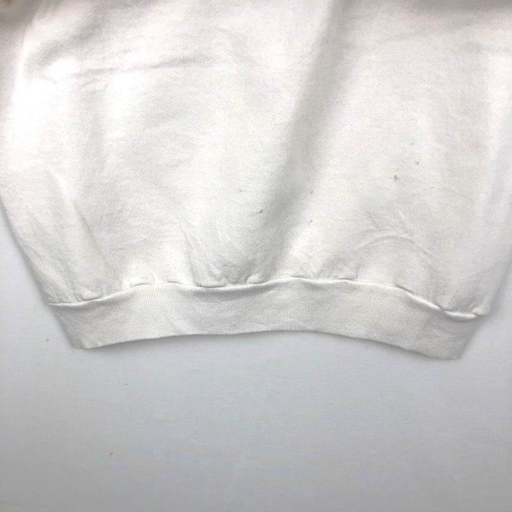 Vintage 90'S Jerzees printed sweatshirt, made in the USA, size L, men's cotton white type Vintage Second Hand