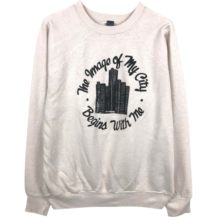 Printed sweatshirt, men's size L unclear Beige type Vintage Second Hand