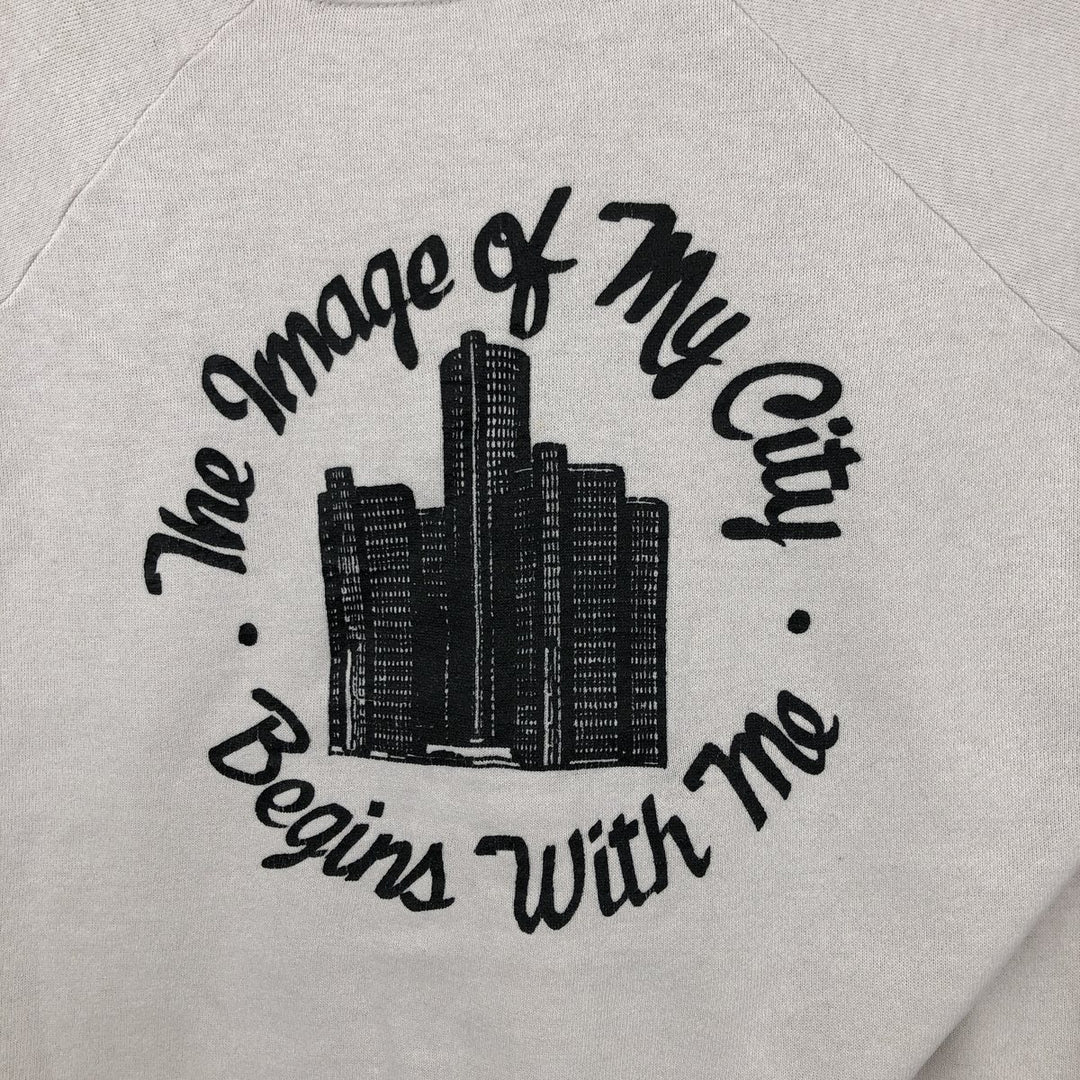 Printed sweatshirt, men's size L unclear Beige type Vintage Second Hand