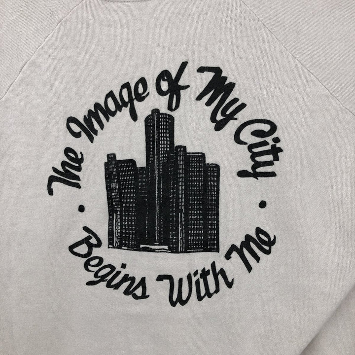 Printed sweatshirt, men's size L unclear Beige type Vintage Second Hand