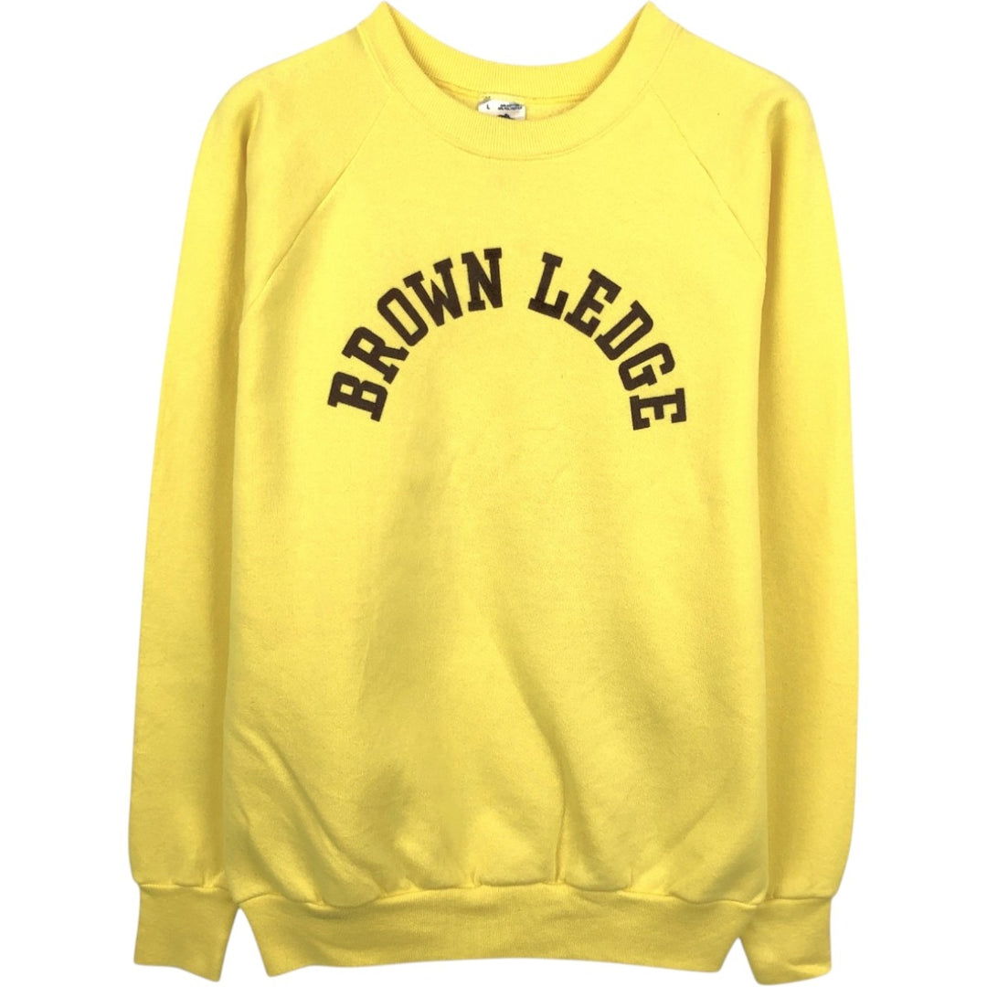 90'S Fruit of the Loom printed sweatshirt, made in the USA, men's size L, vintage cotton yellow type Vintage Second Hand