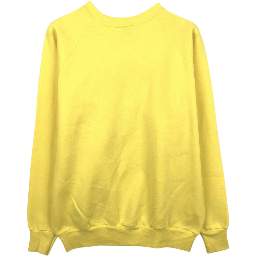 90'S Fruit of the Loom printed sweatshirt, made in the USA, men's size L, vintage cotton yellow type Vintage Second Hand