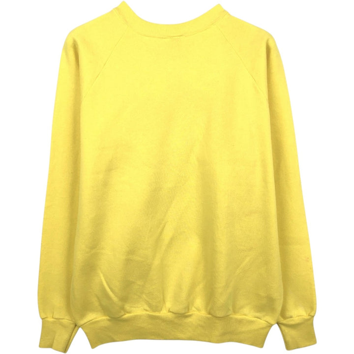 90'S Fruit of the Loom printed sweatshirt, made in the USA, men's size L, vintage cotton yellow type Vintage Second Hand