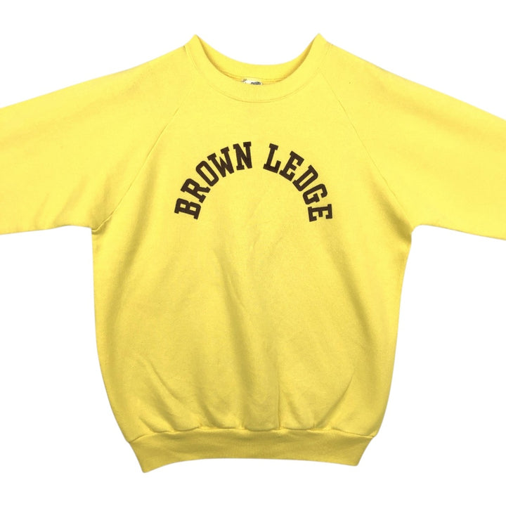 90'S Fruit of the Loom printed sweatshirt, made in the USA, men's size L, vintage cotton yellow type Vintage Second Hand