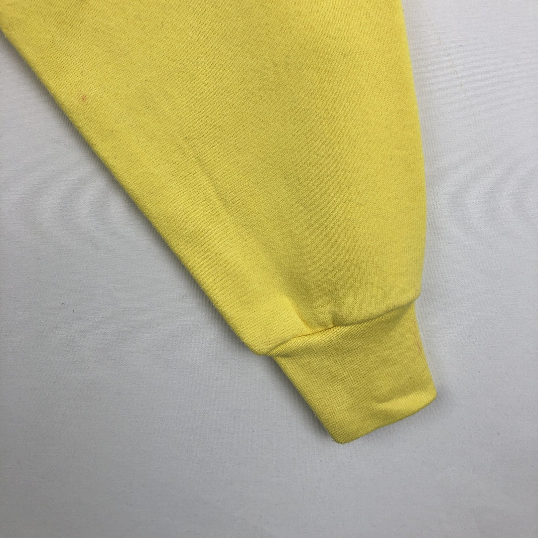 90'S Fruit of the Loom printed sweatshirt, made in the USA, men's size L, vintage cotton yellow type Vintage Second Hand