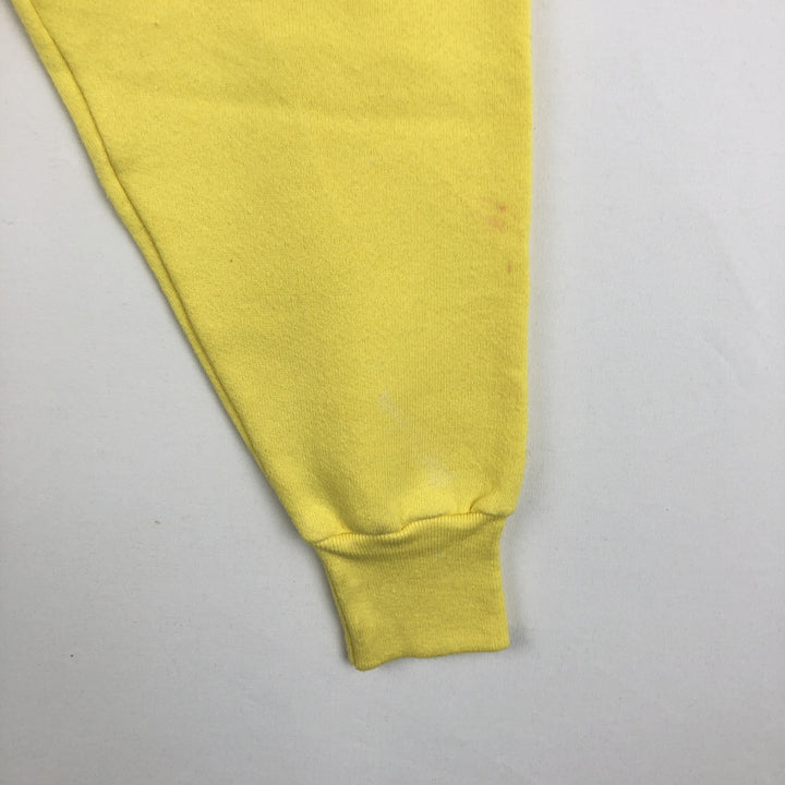 90'S Fruit of the Loom printed sweatshirt, made in the USA, men's size L, vintage cotton yellow type Vintage Second Hand