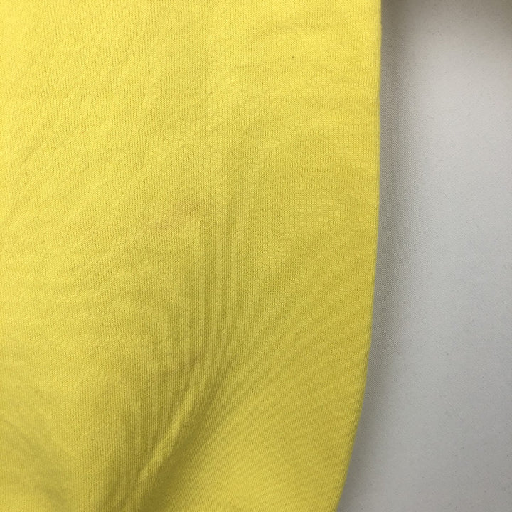 90'S Fruit of the Loom printed sweatshirt, made in the USA, men's size L, vintage cotton yellow type Vintage Second Hand