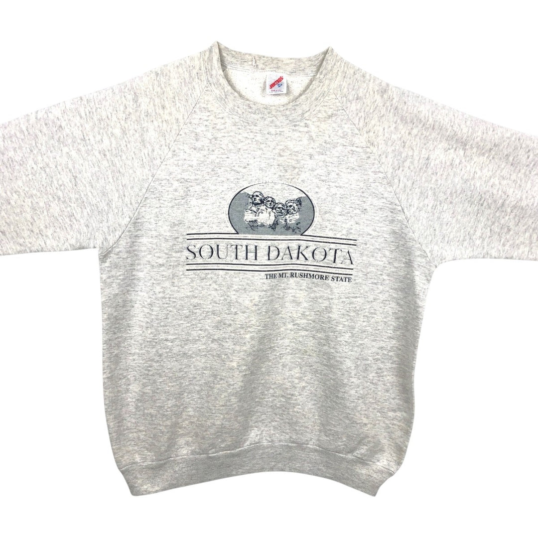 80s-90'S Jerzees SOUTH DAKOTA Print Sweatshirt, Made in USA, Men's XL equivalent, Vintage cotton gray type Vintage Second Hand