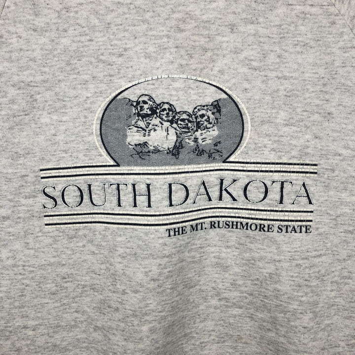 80s-90'S Jerzees SOUTH DAKOTA Print Sweatshirt, Made in USA, Men's XL equivalent, Vintage cotton gray type Vintage Second Hand