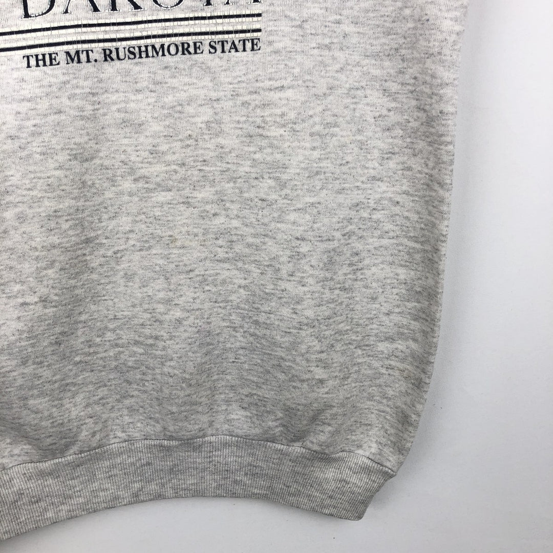 80s-90'S Jerzees SOUTH DAKOTA Print Sweatshirt, Made in USA, Men's XL equivalent, Vintage cotton gray type Vintage Second Hand