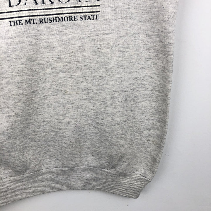 80s-90'S Jerzees SOUTH DAKOTA Print Sweatshirt, Made in USA, Men's XL equivalent, Vintage cotton gray type Vintage Second Hand