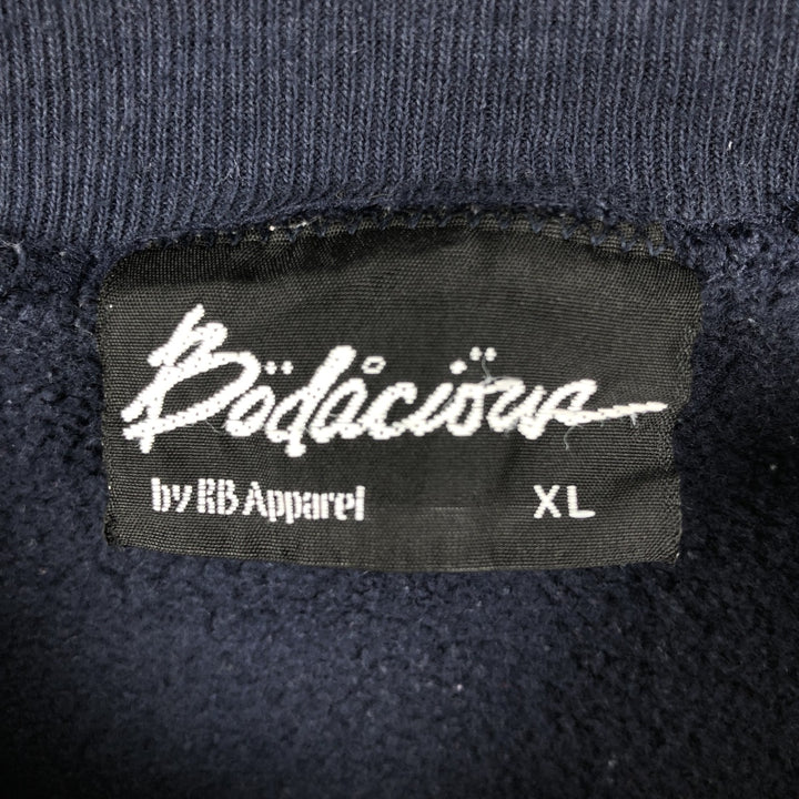 Bodacious American flag pattern sweatshirt, made in USA, men's size XL. cotton navy blue type Vintage Second Hand