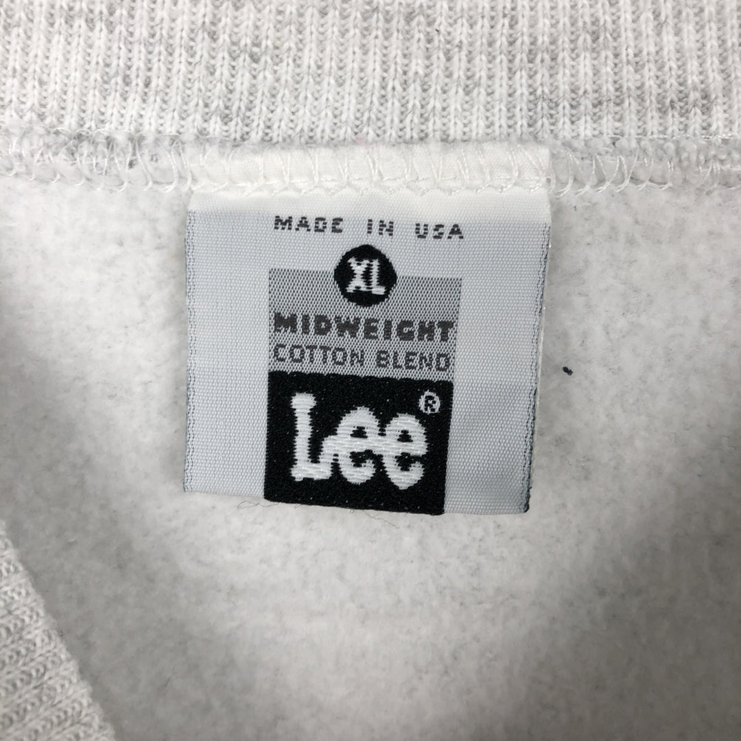 Lee MIDWEIGHT Print Sweatshirt, Made in USA, Men's XL equivalent, Vintage. cotton gray type Vintage Second Hand