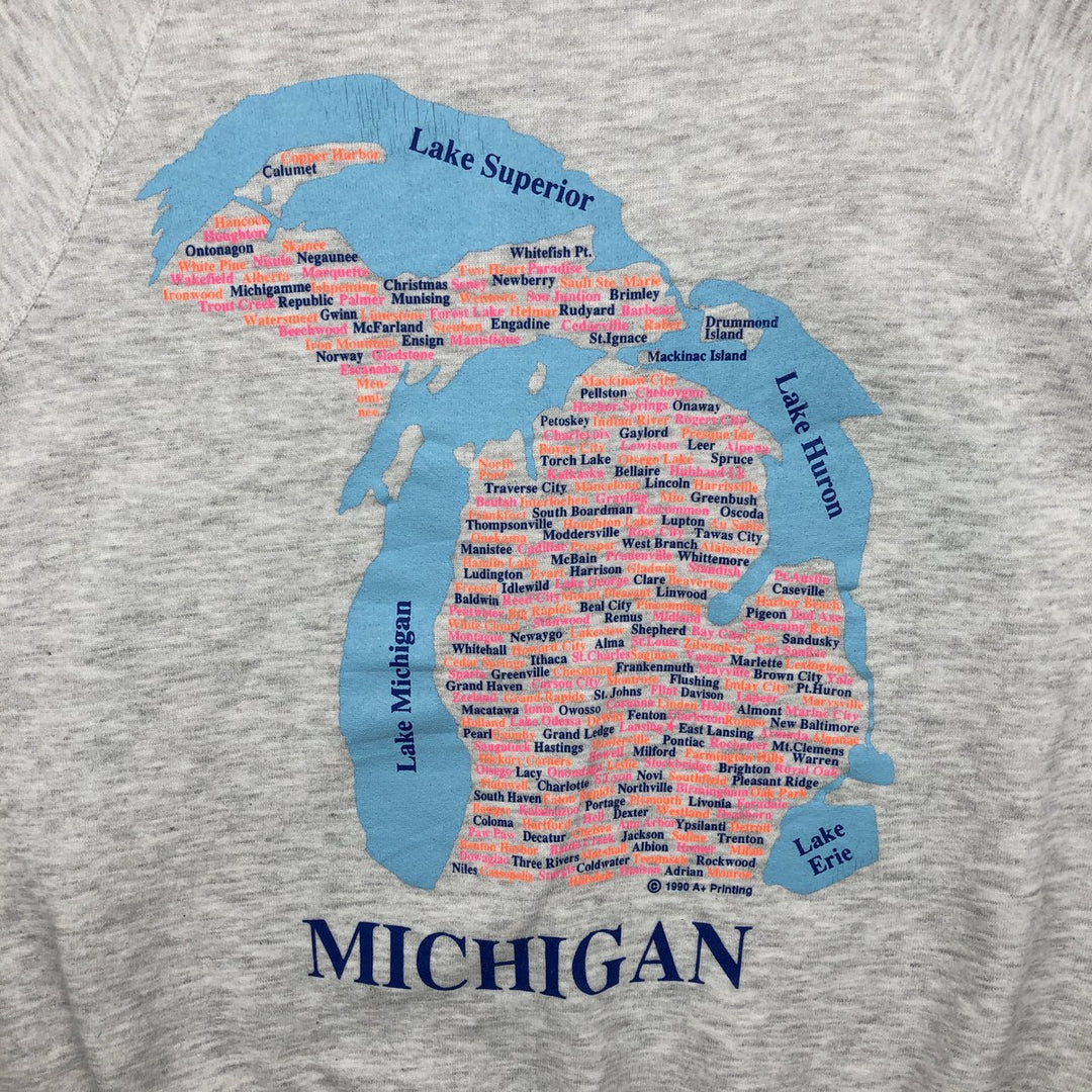 Lee MIDWEIGHT Print Sweatshirt, Made in USA, Men's XL equivalent, Vintage. cotton gray type Vintage Second Hand