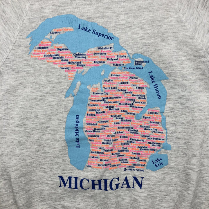 Lee MIDWEIGHT Print Sweatshirt, Made in USA, Men's XL equivalent, Vintage. cotton gray type Vintage Second Hand
