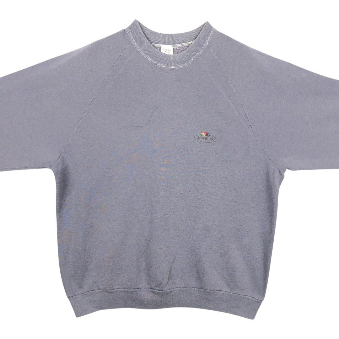 90'S Fruit of the Loom printed sweatshirt, made in the USA, men's XL size, vintage cotton Purple type blue-purple Vintage Second Hand
