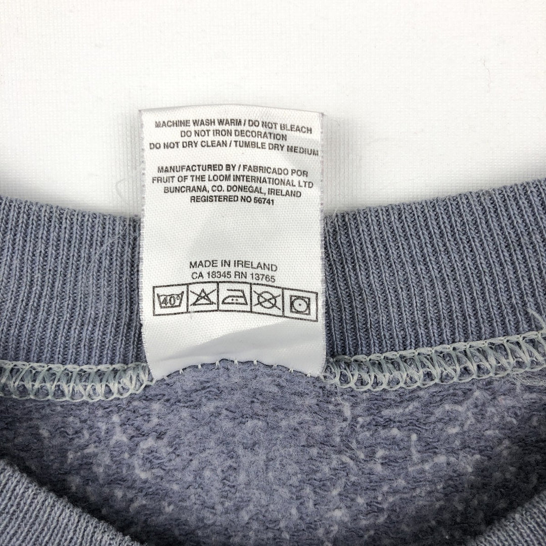 90'S Fruit of the Loom printed sweatshirt, made in the USA, men's XL size, vintage cotton Purple type blue-purple Vintage Second Hand