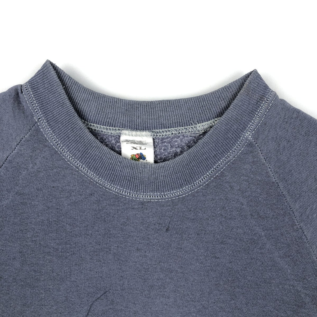 90'S Fruit of the Loom printed sweatshirt, made in the USA, men's XL size, vintage cotton Purple type blue-purple Vintage Second Hand