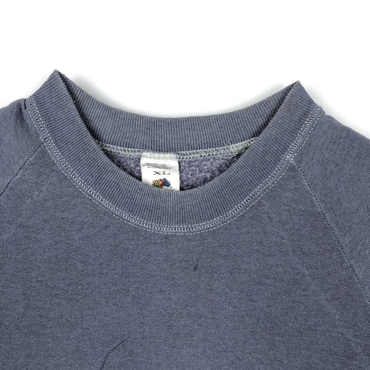 90'S Fruit of the Loom printed sweatshirt, made in the USA, men's XL size, vintage cotton Purple type blue-purple Vintage Second Hand